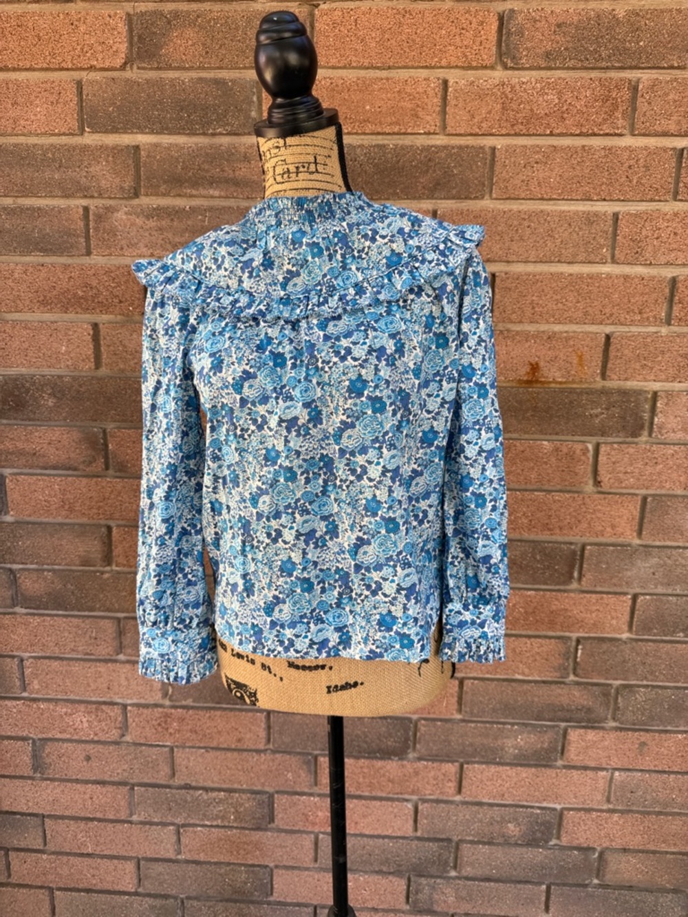 J. Crew Liberty London Elysian Day Blue Floral Smocked Size XXS - Picture 2 of 5